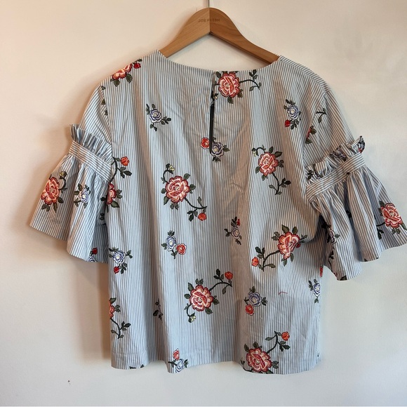 H&M Floral Blue Blouse Size 12 - Picture 3 of 3